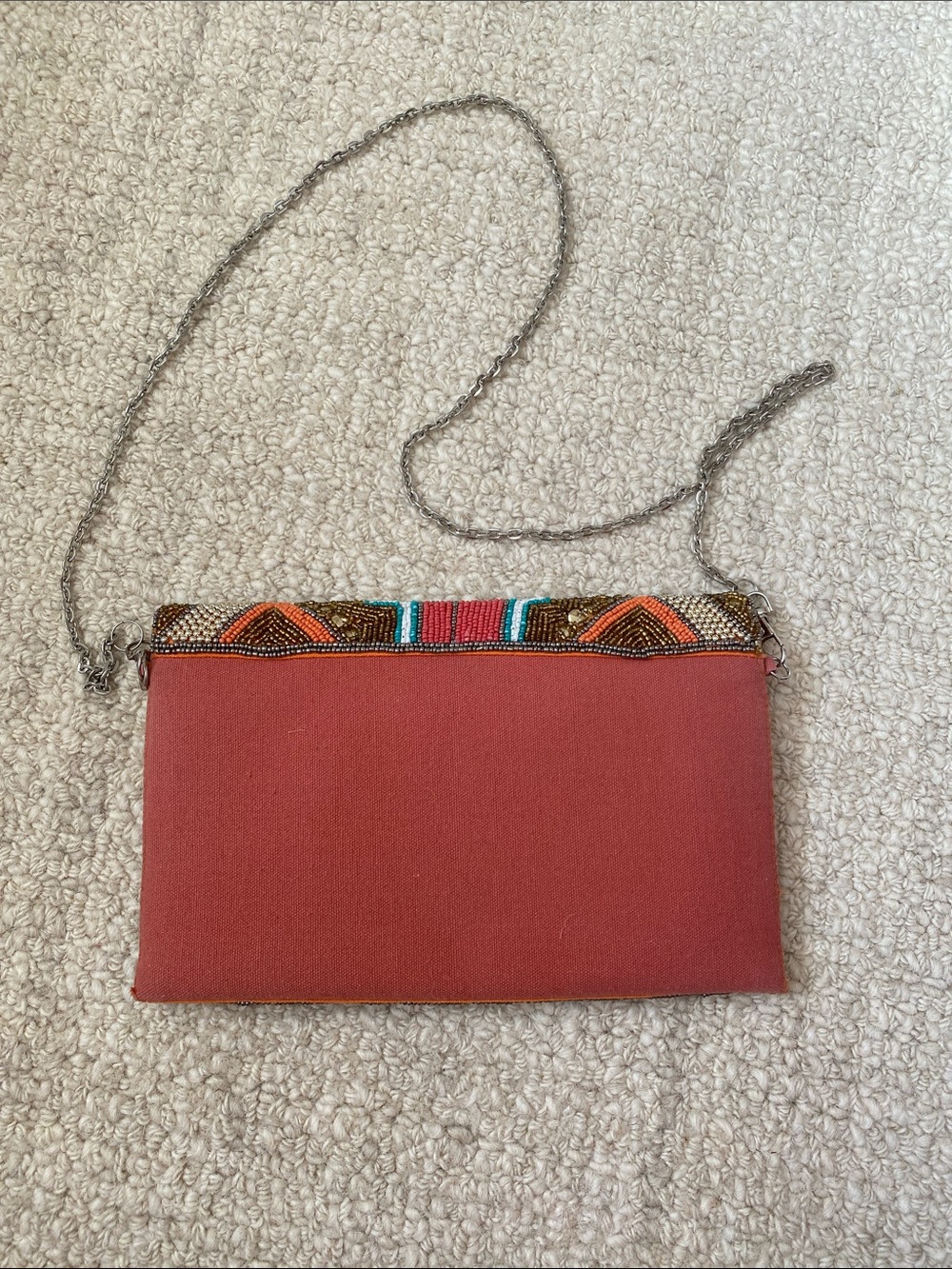 Beaded Geometric Pattern Clutch - Picture 2 of 3